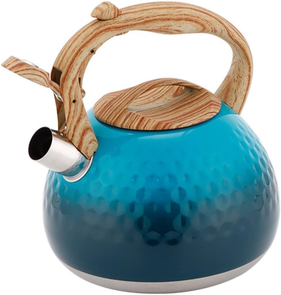 Tea Kettle Stovetop Stainless Steel Whistling Kettle with Handle 3L Hot Water Boiler Kettle Kitchen Stovetop Tea Kettle Pour Over Kettle