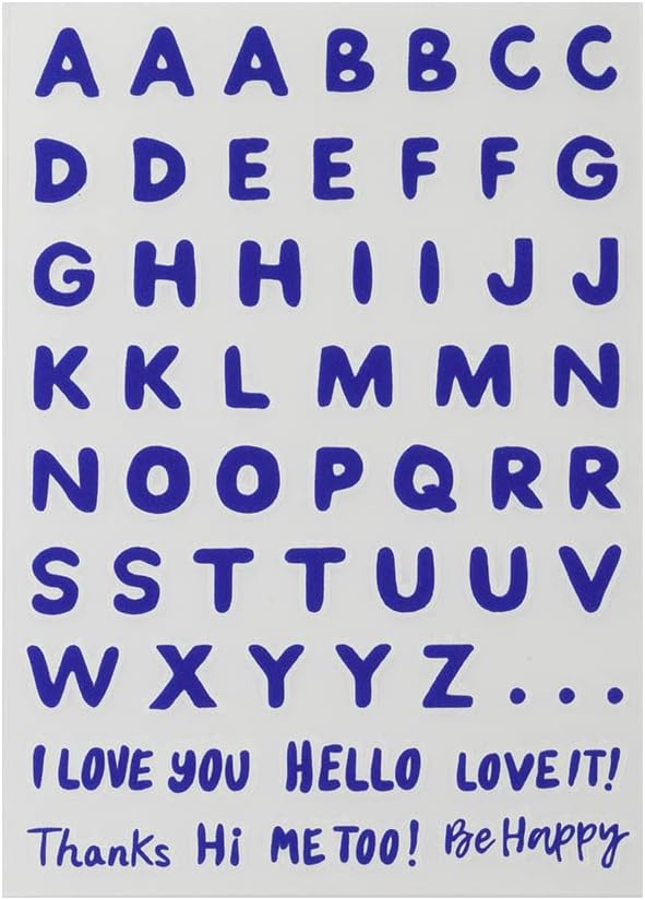Irodo 90075 Alphabet, No Ironing, Fabric Decal, Leather, Synthetic Fiber, Handmade, Blue
