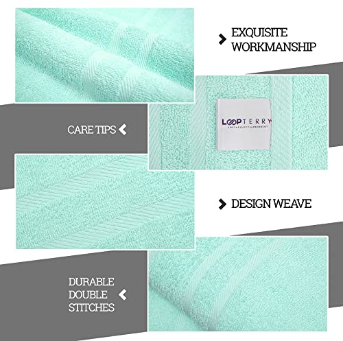 Loop Terry Bath Towel Set - 100% Cotton 6 Pack 24 X 46 Quick Dry Towels. Lightweight & Absorbent, 500 Gsm Soft Towels Use For Bath, Pool, Spa, Gym, Guest Bathroom, Ideal For Daily Drying #TOP5