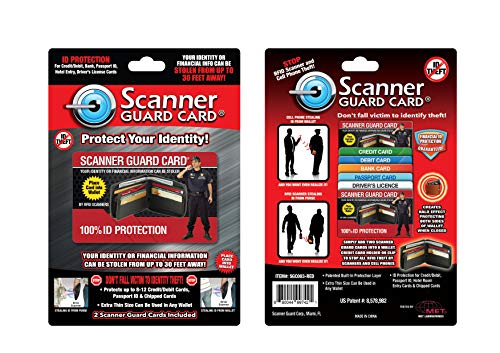 Scanner Guard RFID Blocking Card - Credit Card Protector Patented Lab Tested Identity Protection, As Seen On QVC, Protects Card Info From Being Stolen - Insert Into Wallet for Instant Protection