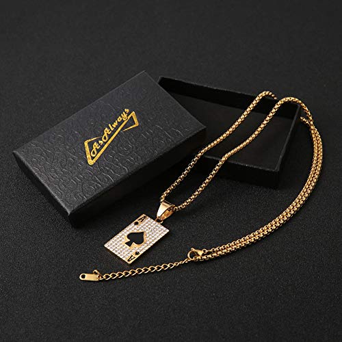 Colgante As de Spades con circonita cúbica y chapado en oro de 18 quilates luxury 6