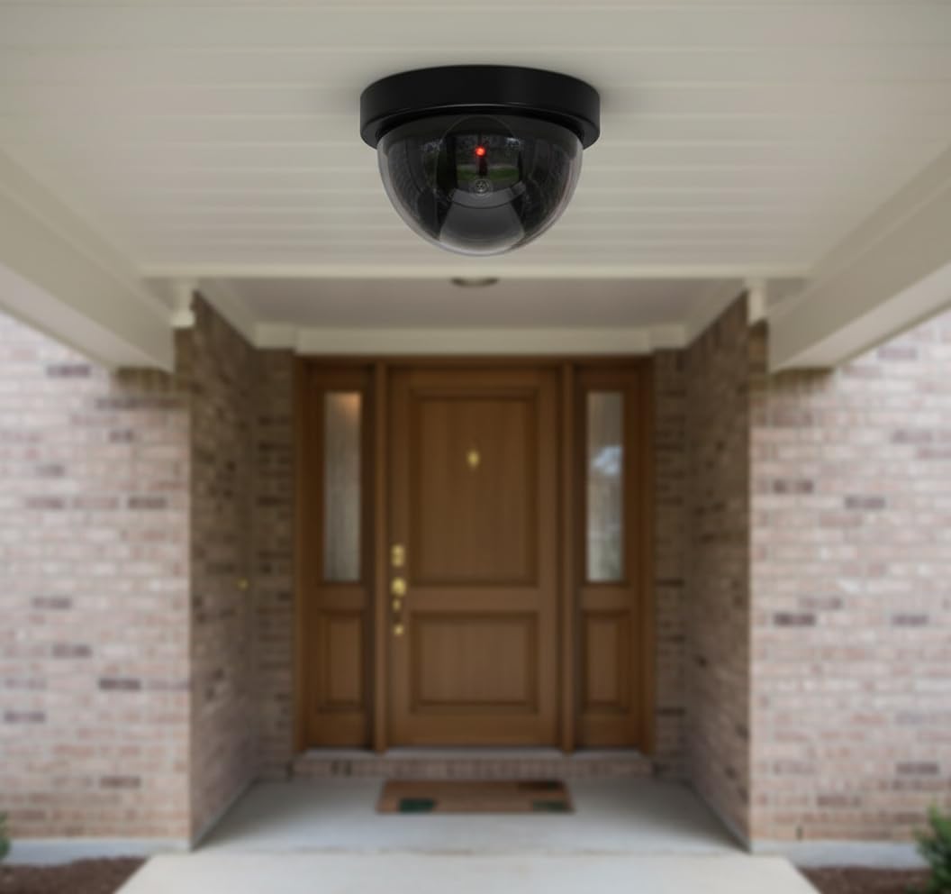 O&W Security Dome Kamera fikcyjna z diodą LED czerwona migająca montaż sufit ściana