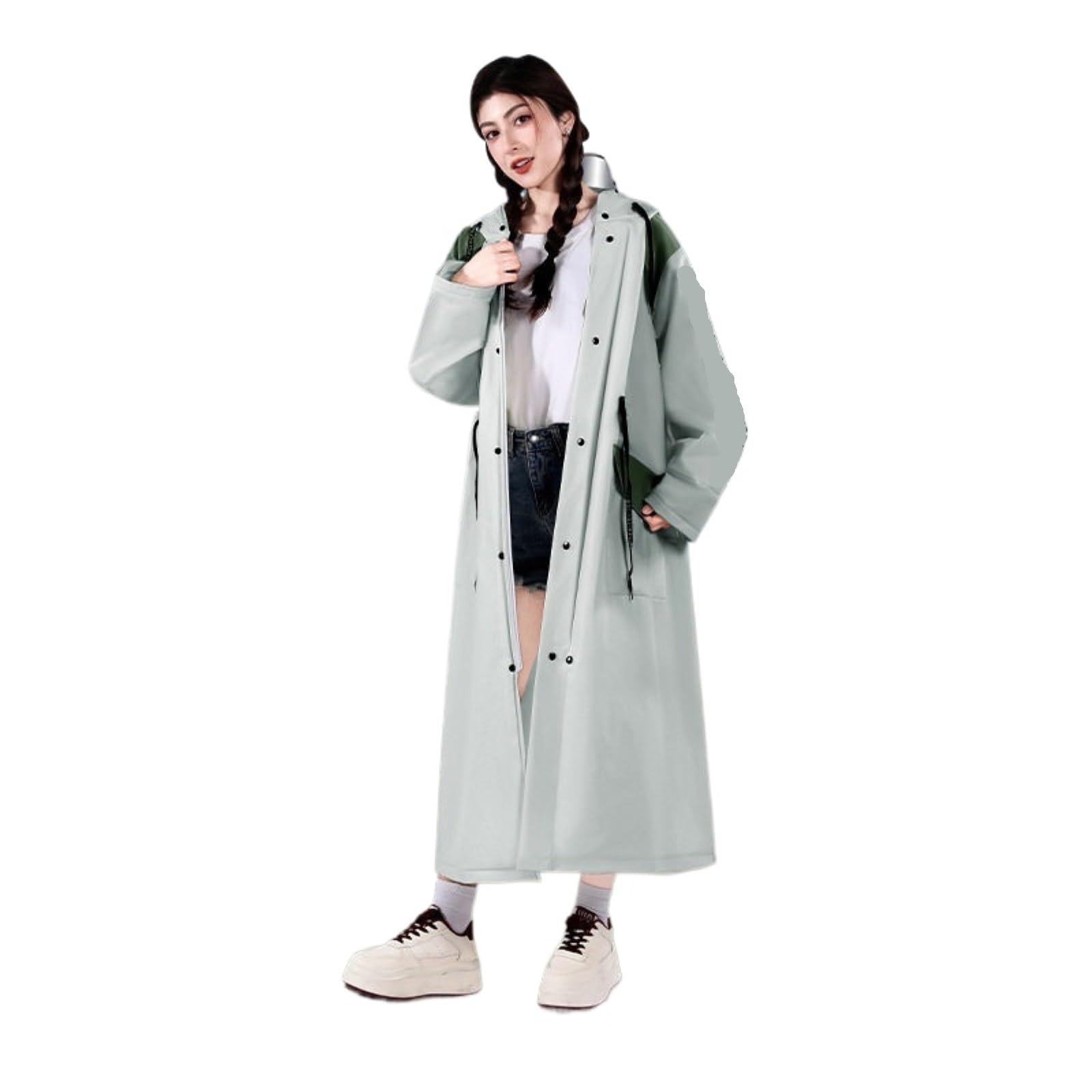 Poncho Antipioggia Impermeabile Impermeabile Lungo Stile Giacca A Poncho Antipioggia A Corpo Intero Ispessito Mantella Antipioggia