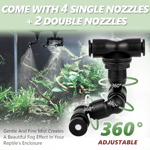 Lanueva HH-REPTILE MISTER-25 Humidifier, Quieter Mister Fogger For Terrarium With 4 Single Misting Nozzle + 2 Double Misting Nozzle, Automatic Spray System thumb #1