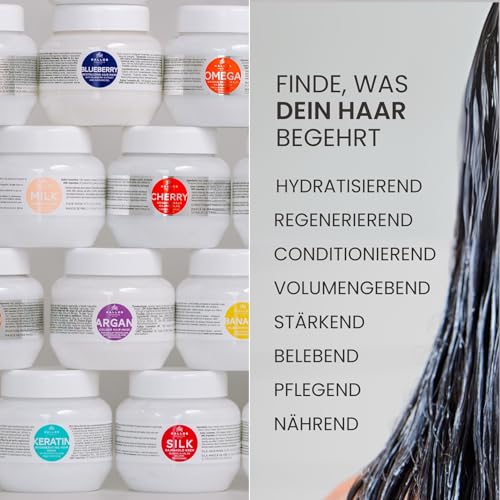 Foto von KJMN Keratin Regenerierende Haarmaske mit Keratin und Milchprotein für trockenes, geschädigtes und chemisch behandeltes Haar, 1000 ml