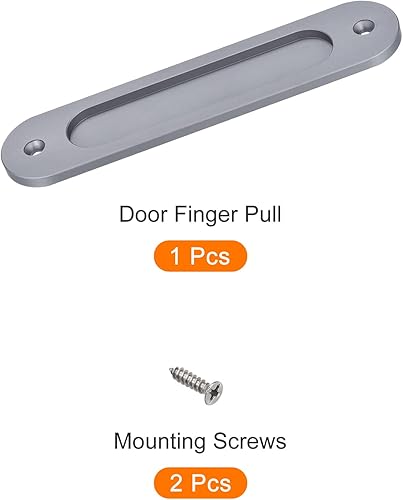 Miniatura 7 de METALLIXITY Tirador de dedo para puerta corrediza de granero (7.087 in/7.09 pulgadas), 1 unidad, mango de aleación de zinc con tornillos, para