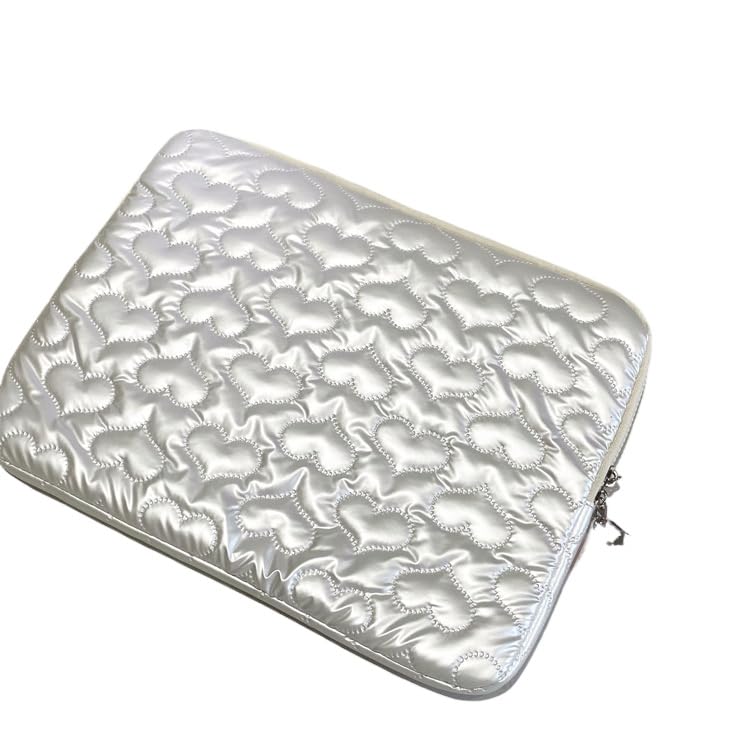 Funda para Laptop Puffy Y2K Corazón Acolchado Blanca 15-15.6" miniatura 1