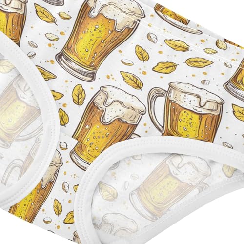 ZZKKO Wheat Leaves Beer Girls Underwear Toddler Panties for Girls Comfort Brief Size 2T-8Y3