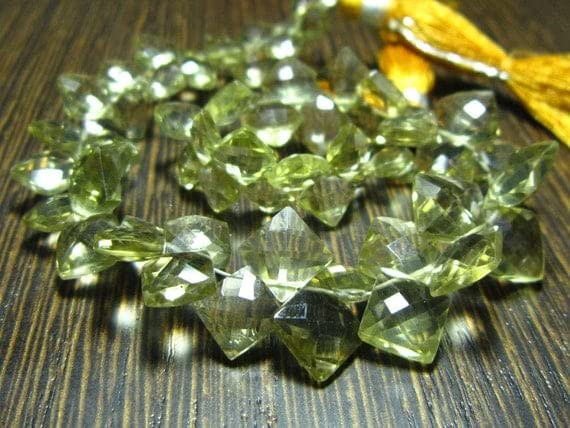 Quartz whisky en perles coussin briolette pour confectionner un collier en pierre véritable