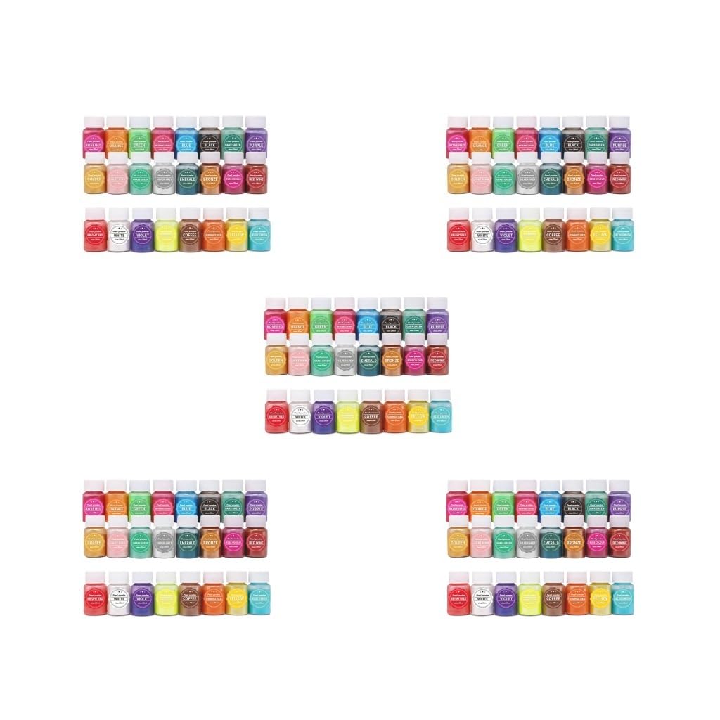Juego de 5 24 piezas de polvo de mica nacarada para bolas de baño, pintura de joyería
