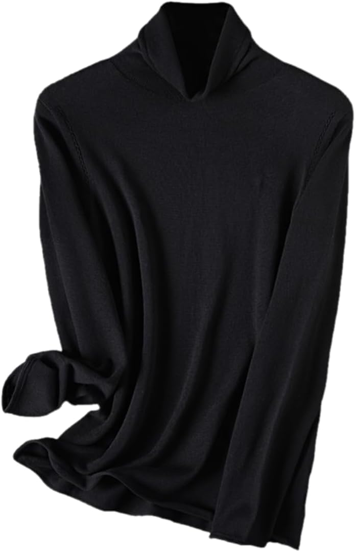 Women's 100% Mulberry Silk Turtleneck Long Sleeve Baselayer Thermal Underwear T Shirt