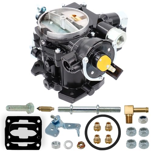 Image of New Marine Carburetor for Mercruiser 3.0 Carburetor 2 Barrel for Mercury Mercarb 3.0L 2.5L 4CYL Engine with Jets and Gasket W /Electric choke Long Linkage 3310-864940A01 8M0045397 Black