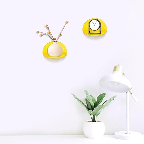 Miniatura 2 de ROYALITA Estantes flotantes pequeños de acrílico para decoración de habitación (paquete de 2, 8 pulgadas de diámetro), soporte de exhibición montado