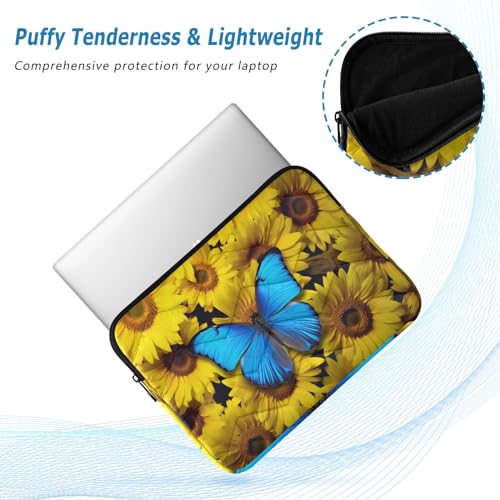 Funda para laptop 13-14 pulgadas con diseño mariposa y girasol miniatura 5