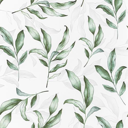 Abyssaly Papel Pintado Autoadhesivo Flor Verde Oscuro, Vinilo Adhesivo Muebles 44cm X 300cm, Papel Adhesivo Impermeable Pegatina Decorativos Encimera de Cocina