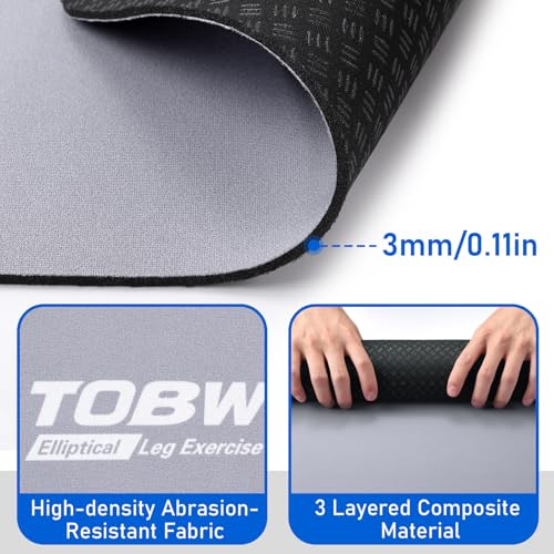 Image of TOBWOLF Non-Slip Workout Mat for Ellipse Leg Exerciser, Ellipse Machine Mat, Exercise Mat for Under Desk Ellipticals, Suitable for Electric Seated Foot Pedal Exerciser, Stability & Floor Protection