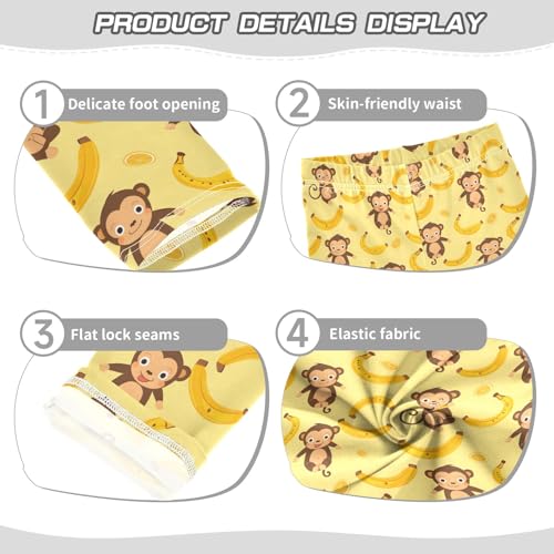 Cute Monkey and Banana Girls Leggings Kids Yoga Pants Athletic Tights Pants 4-10 Years3