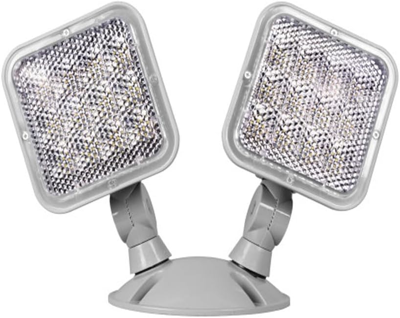 NICOR ERHWP2GR ERH Series Weather Resistant Emergency LED Remote Light Fixture, Double Head
