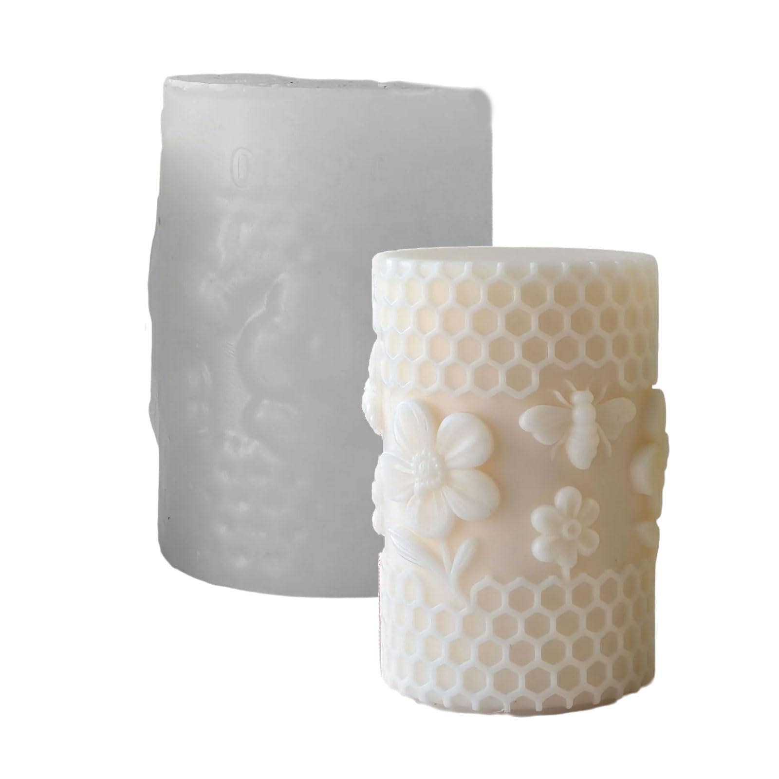 Oxxggkao Carved Silicone Molds for Soap, Resin Craft Cylinder Shape Decorative for Home Silicone
