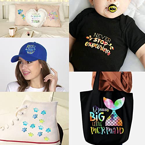 Tianlai Heat Transfer Vinyl Bundle 4Pack Tie Dye HTV Pattern Vinyl 12x10 Iron On Vinyl for Cricut an