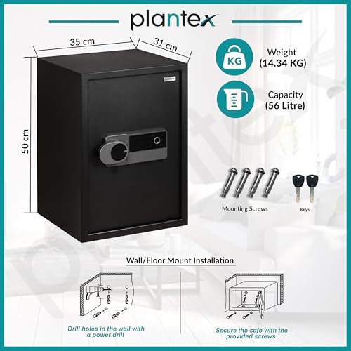 Image of Plantex Digital Safe Locker for Home /Safety Locker Box with Biometric