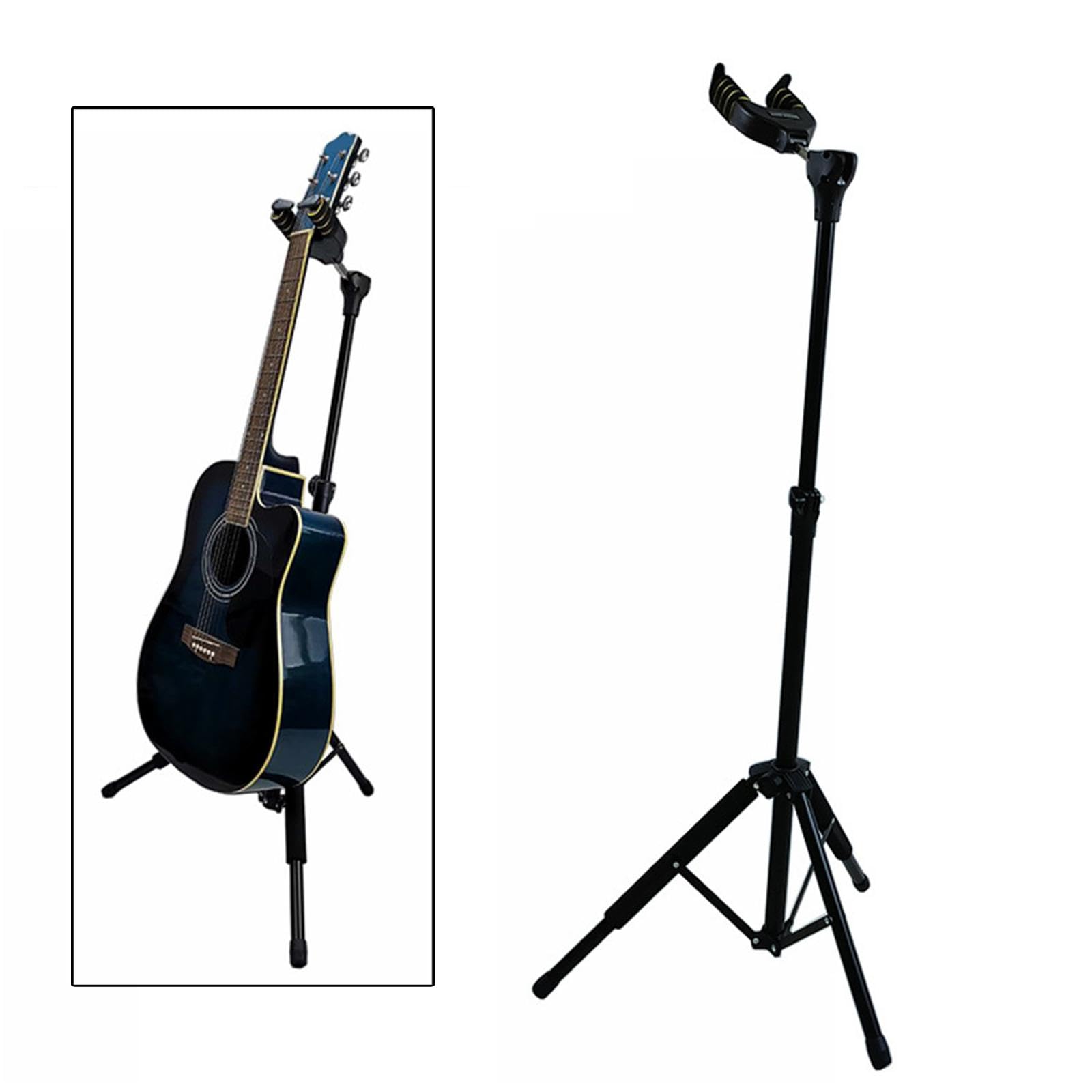 Universeller Akustik Und E Gitarrenständer mit Selbstverriegelnder Halshalterung, Klappbar