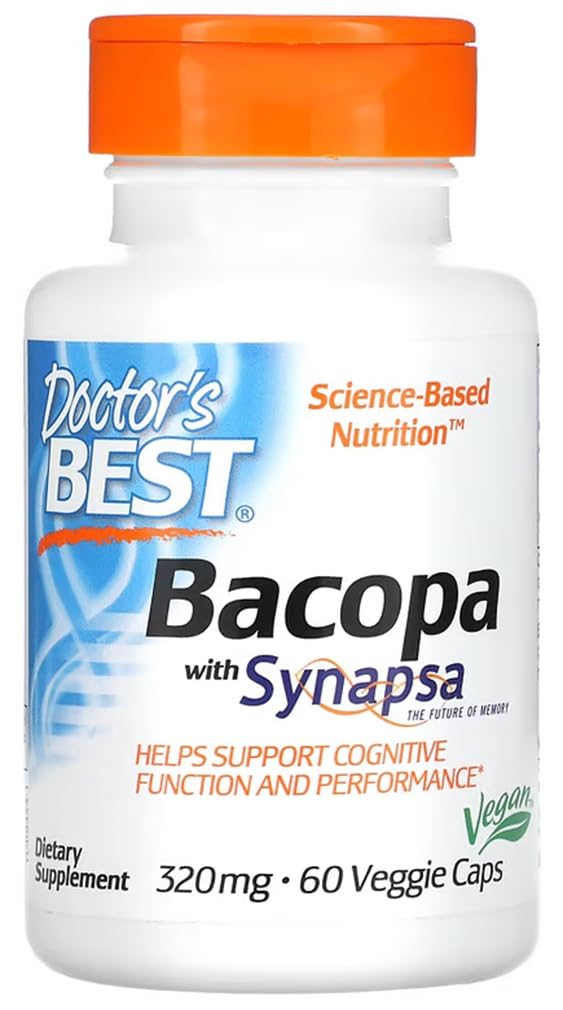 Doctor's Best - Bacopa with Synapsa | Cognitive Health Support, 320mg - 60 Capsules