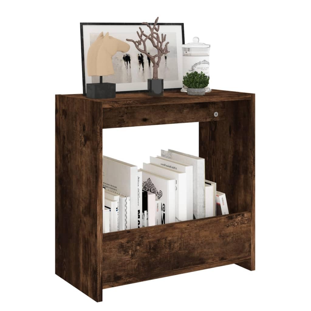 Beistelltisch Räuchereiche aus Holzwerkstoff 50 x 26 x 50 cm, Couchtisch mit Ablagefach für Wohnzimmer, Schlafzimmer, Flur, Sofa, Bett und dekorative Ecken