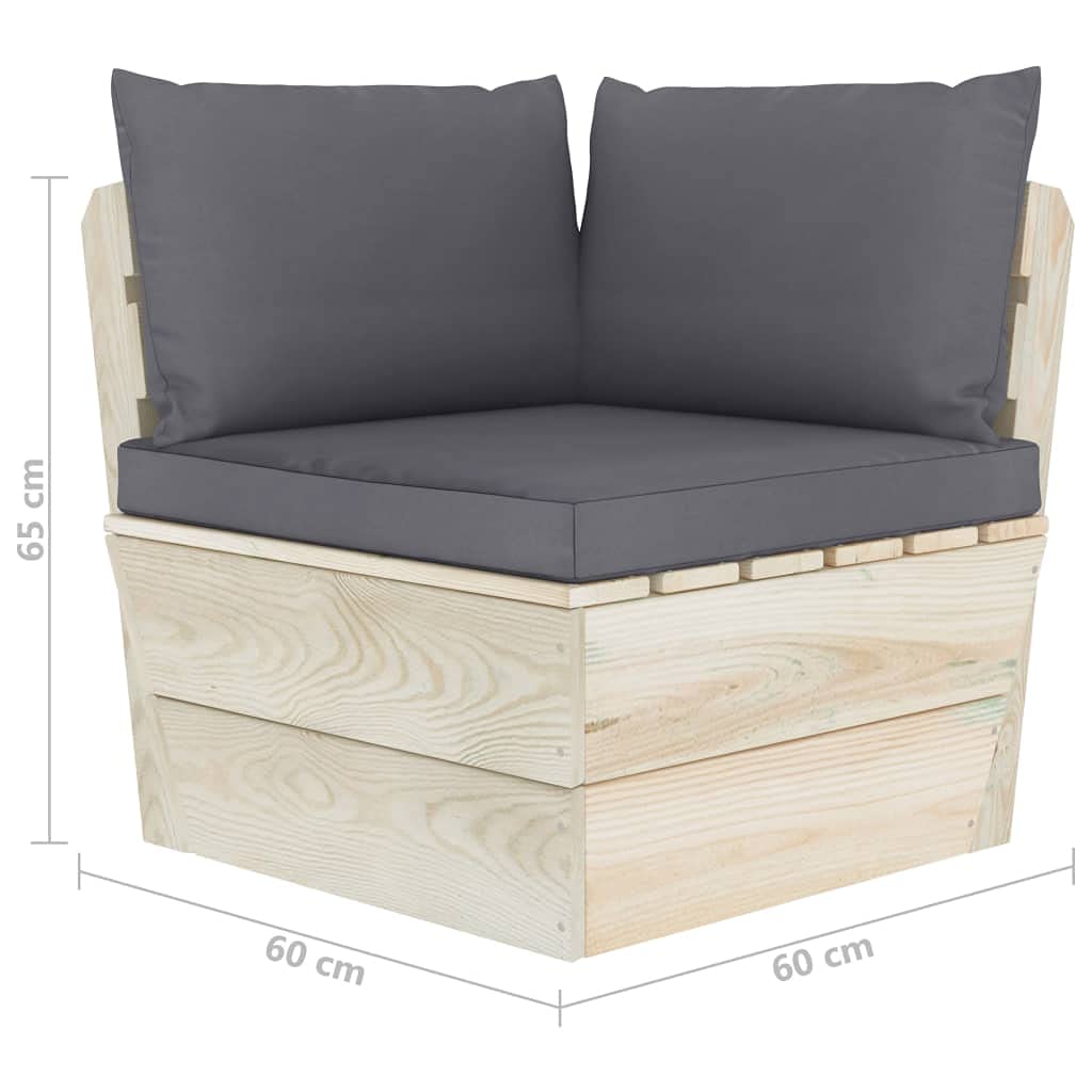 Hothingwell Sofa 2-osobowa paleta ogrodowa z poduszkami z drewna świerkowego | Rustykalny design, trwały, niewymagający konserwacji, wyściełana poduszka poliestrowa, na taras lub salon