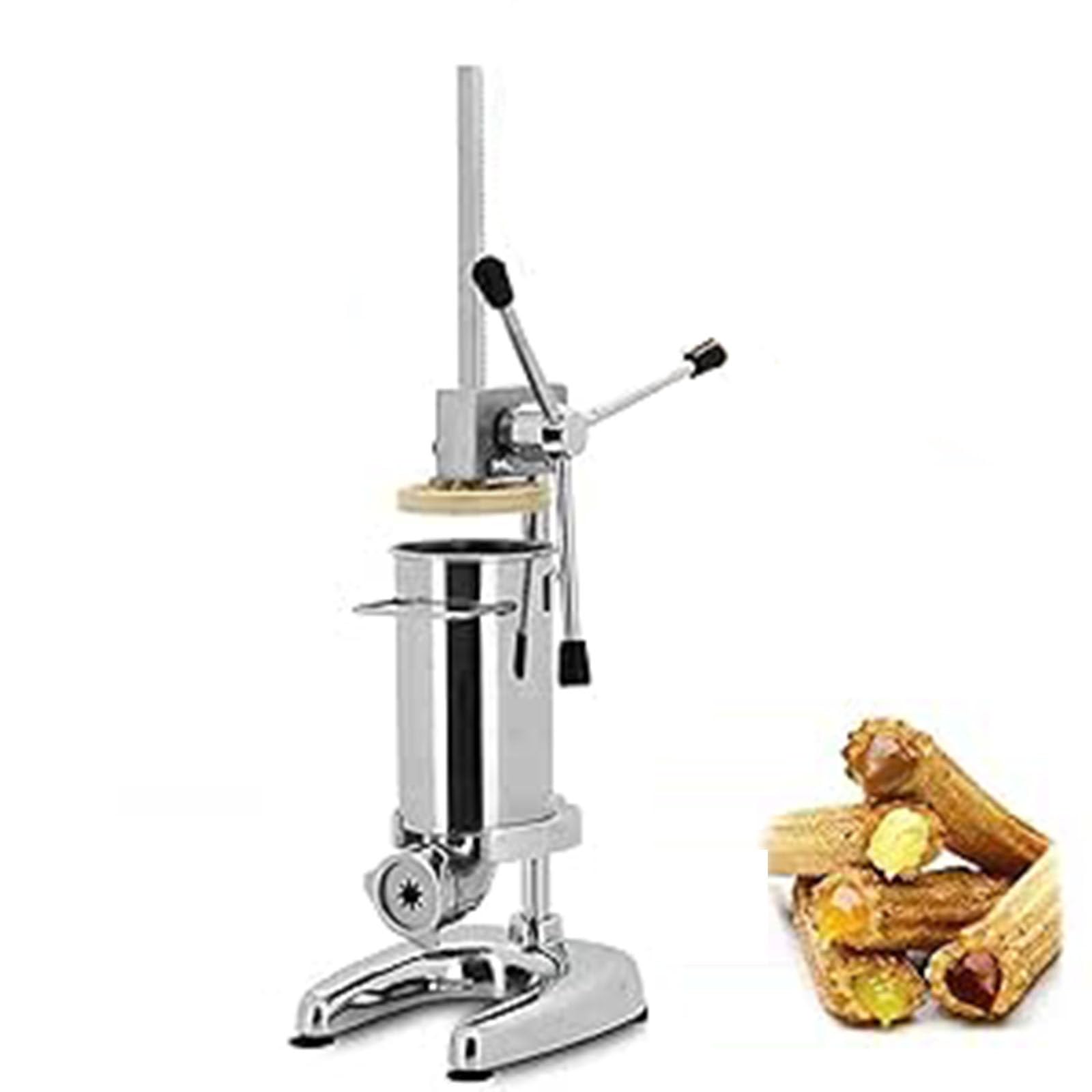 Macchina per Churros, 3L Commerciale Manuale Macchina per Churro Spagnola Macchina per Ciambelle Riempitrice Verticale in Acciaio Inossidabile Macchina per Dessert Macchina,3L