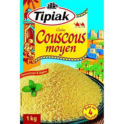 Tipiak - Cuscús (4 unidades, tamaño mediano, 1 kg)