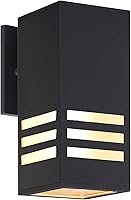 Vista 1 de Farol de pared para exteriores, lámpara exterior – Listado ETL, aluminio antioxidante, impermeable, montaje en pared, diseño rectangular – 1