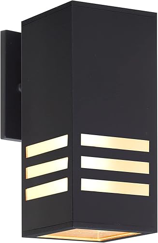 ZUUKOLE Farol de pared para exteriores, lámpara exterior  Listado ETL, aluminio antioxidante, impermeable, montaje en pared, diseño rectangular  1
