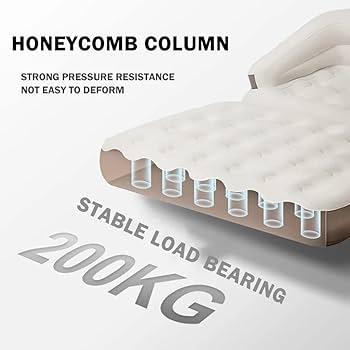 Amazon | キャンプエアマットレスベッド、背もたれ付きポータブル