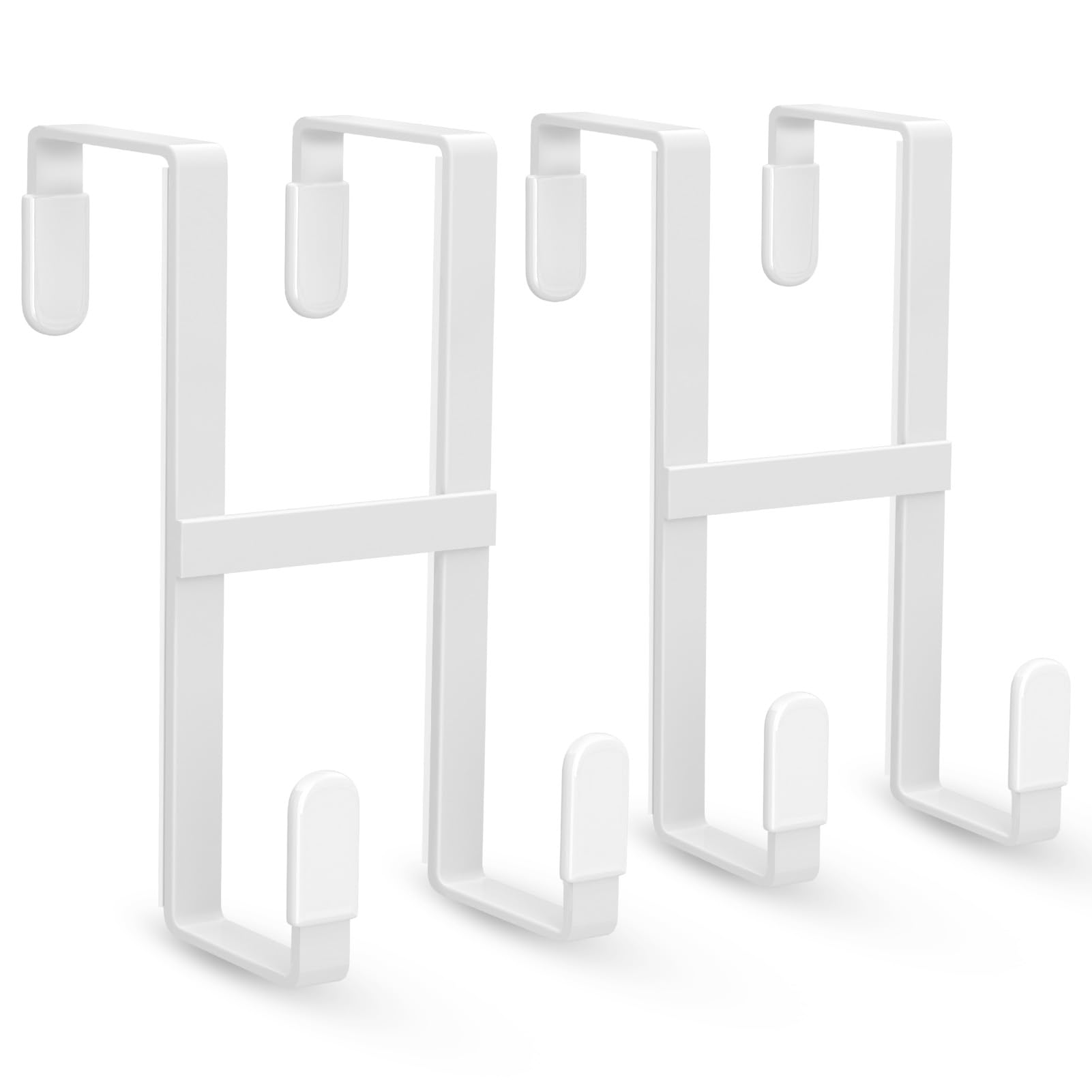 FYY 2 Packs Over The Door Hooks Double Sided Door Hanger Hook - Heavy Duty No Drill Wall