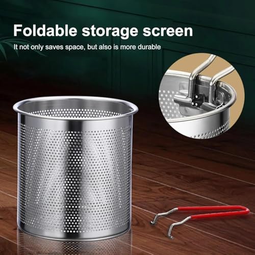 Image of Mini Deep Frying Pot with Basket - 1200ml Stainless Steel Fryer for French Fries, Chicken, Shrimp, Fish - Compact Deep Oil Fryer with Handle for Home Kitchen Cooking
