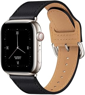 WFEAGL Pulseira de Couro Clássica Compatível Com os Relógios Apple Watch 38mm 40mm 41mm 42mm 44mm 45mm 49mm iWatch Serie 1/2/3/4/5/6/7/8 e Ultra Serie Para Homens e Mulheres.