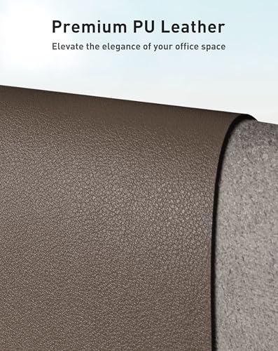 Image of Aothia Faux Leather Desk Mat - Large Mouse Pad, Non-Slip PU Leather Blotter, Waterproof Writing Surface for Office and Home (Coffee, 63 inch x 24 inch)