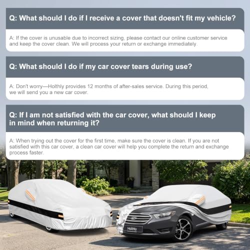 Image of 10 Layers Sedan Car Cover Custom Fit for Ford Taurus (1991-2026), Waterproof All Weather for Automobiles, Outdoor Full Cover Sun Dust Rain Protection with Cotton. Silver