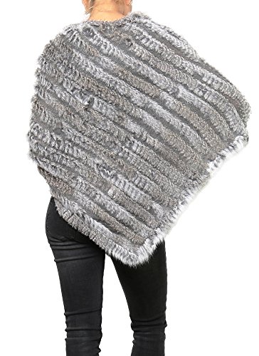 Poncho de piel de conejo ideal para cenas elegantes y paseos de invierno 3