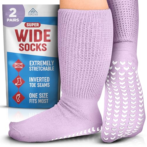 FORTIVO Extra Wide Non-Slip Socks