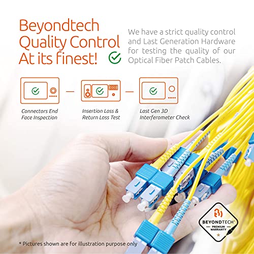 Image of LC to SC Fiber Patch Cable Single Mode Duplex - 5m (16ft) - 9 /125 OS1 - Beyondtech PureOptics Series