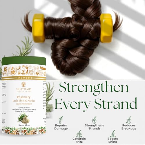 Image of Rosemary Scalp Therapy Powder | Premium Rosemary Leaf Powder for Hair Care | 100% Natural & Pure | Supports Scalp Wellness, Hair Strength, Hair Nourishment & Hair Growth | Natural Herbal Hair Pack for Men & Women | 100g + 100g (Pack of 2)
