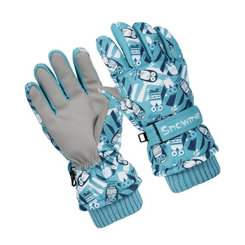 Guantes térmicos para la nieve – Ropa de mano para niños, guantes juveniles aislados | Acolchado de forro polar suave, diseño cálido y protector a prueba de viento para ciclismo, esquí, actividades al
