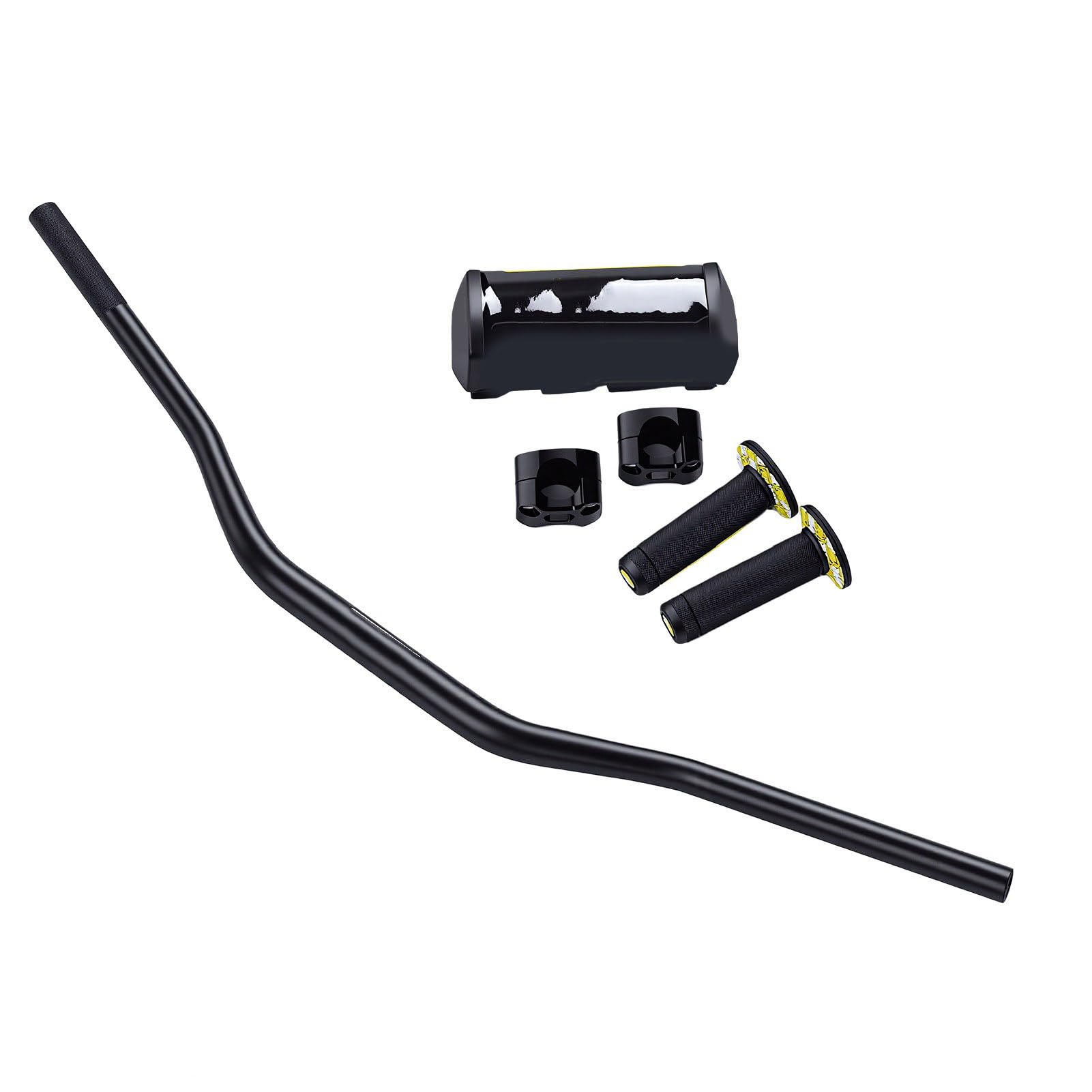 Wakects Manillar de Moto de Cross Manillar Universal ATV de 7, 8 Pulgadas y 22 Mm en Aleación de Aluminio 6061 T6 con Almohadilla de Espuma Empuñaduras Antideslizantes Elevadores para Motocross Pit