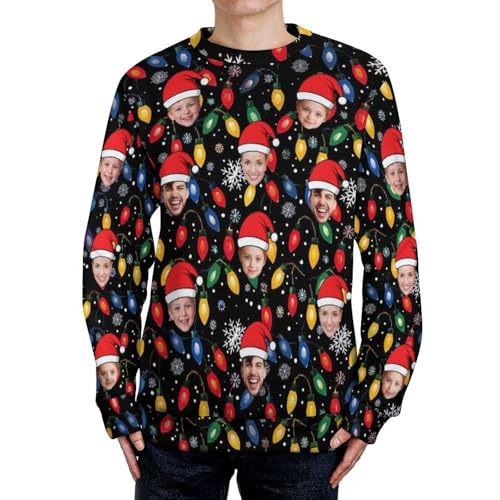 Custom Mens Ugly Christmas Sweater Personalized Face Sweathirt Jumpers Funny Knitted Pullover Tops Xmas Novelty Sweaters2