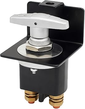 Car Battery Disconnect Switch, 500A High Current Battery Kill Switch with Lock-Out Plate, 12V 36V Power Cut Off Switches Fixed Handle Isolator Replaces 20247, Fits RV Camper Sedan