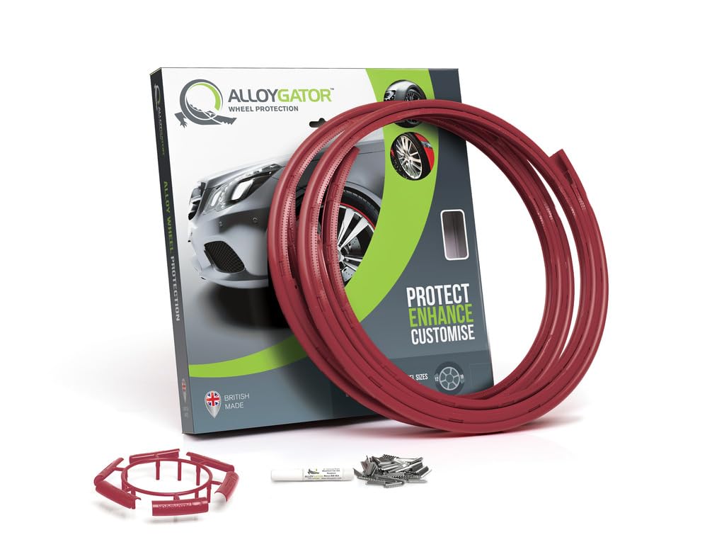 Photo 1 of Alloy Wheel Protectors | Rim Protectors | Wheel Protection | Alloy Wheel Protection | Fits 12-19 Inch Wheel Diameter | 15 Colors | Pack of 4 (Dark Red, Up to 19 Inch Wheels) Up to 19 Inch Wheels Dark Red