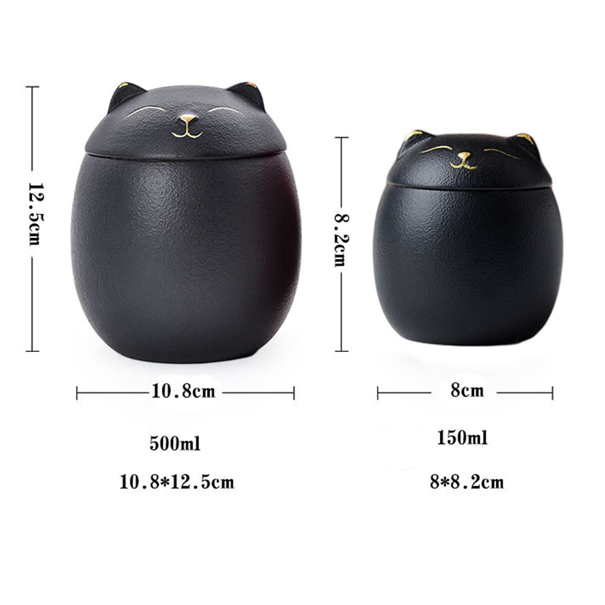 Urna para Cenizas de Gato, Forma de Gato Cremation de Forma Conmemorativa, urnas Decorativos artesanales, para Gato de urna de Gato funerarios,Blanco,500ML