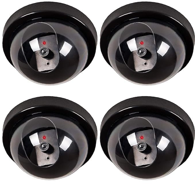 Flexyzik Dummy CCTV Dome Camera with Blinking Red LED Light for Home or Office Security - Set of 2 (Black) (B0D92FRG5N) Amazon Price History, Amazon Price Tracker